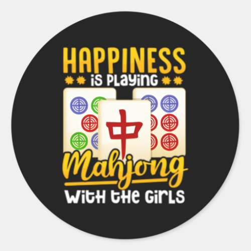 Mahjong Player Classic Round Sticker