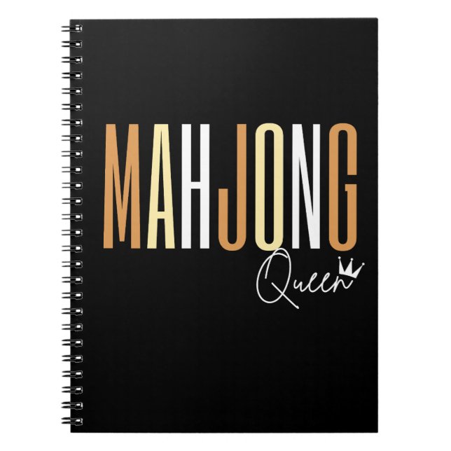 Mahjong queen - brown letters  notebook (Front)