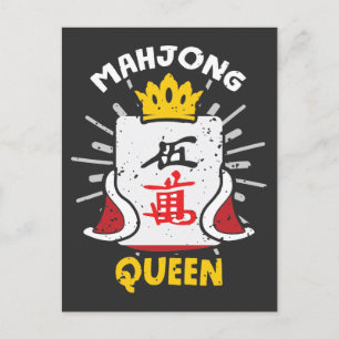Mahjong Queen Chinese Table Game Mah Jong Postcard