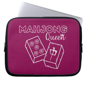 Mahjong Queen Funny Mahjong Laptop Sleeve