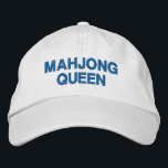 Mahjong Queen Funny Quote Custom Embroidered Baseball Cap<br><div class="desc">Show off your Mahjong pride in style with this "Mahjong Queen" embroidered cap! Perfect for Mahjong lovers and game enthusiasts, this adjustable hat adds a playful touch to your wardrobe while keeping you cool and comfortable. Whether you're playing at your local Mahjong club or just love the game, this cap...</div>