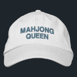 Mahjong Queen Funny Quote Custom Embroidered Baseball Cap<br><div class="desc">Show off your Mahjong pride in style with this "Mahjong Queen" embroidered cap! Perfect for Mahjong lovers and game enthusiasts, this adjustable hat adds a playful touch to your wardrobe while keeping you cool and comfortable. Whether you're playing at your local Mahjong club or just love the game, this cap...</div>
