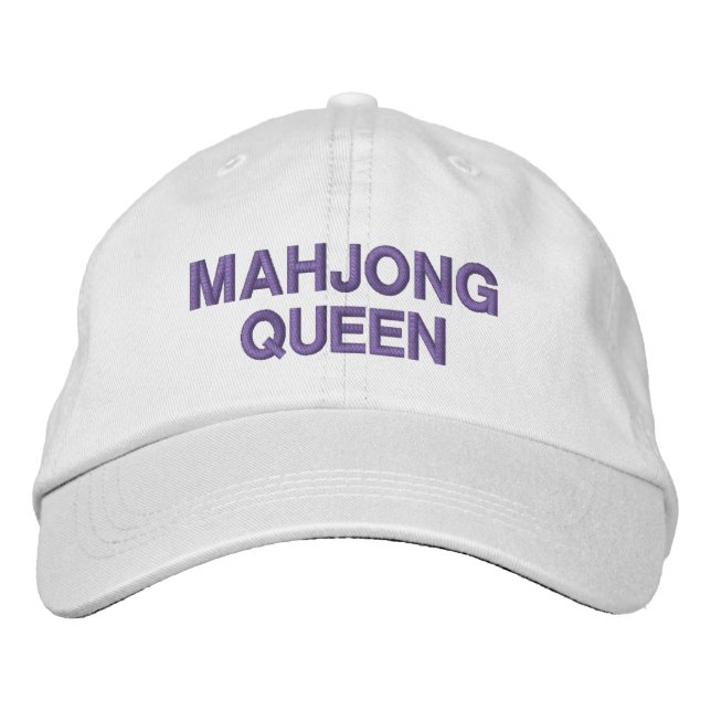 Mahjong Queen Funny Quote Custom Embroidered Baseball Cap (Front)