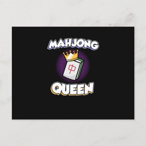 Mahjong Queen Game Mahjong Player Games Graphic Announcement Postcard