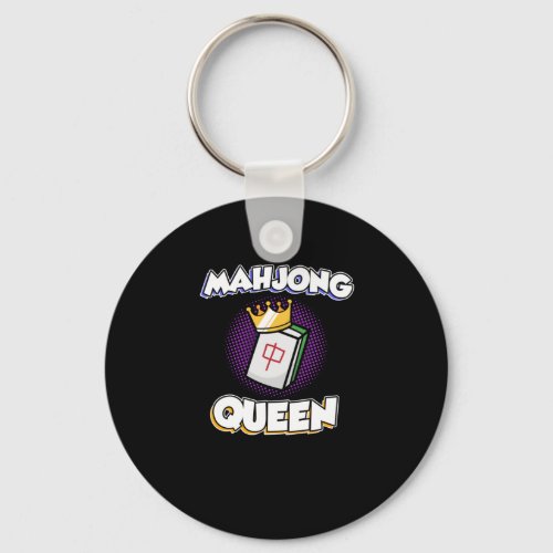 Mahjong Queen Game Mahjong Player Games Graphic Keychain