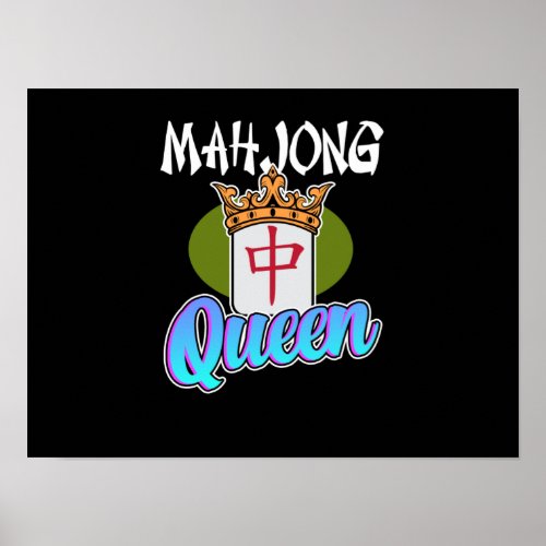 Mahjong Queen Game Mahjong Player Games Graphic Poster