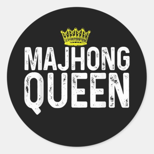 Mahjong Queen Gift For Mom Mother Tile Game Lover Classic Round Sticker