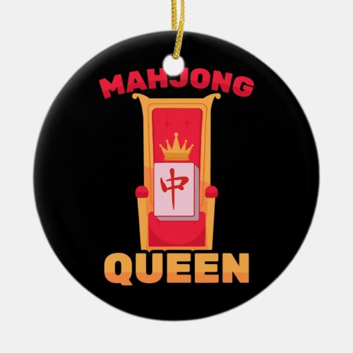 Mahjong Queen Of Tiles Mah Jong Family Game  Ceramic Ornament