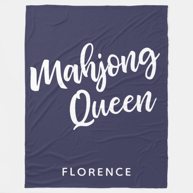 Mahjong Queen Personalized Fleece Blanket (Front)