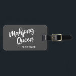Mahjong Queen Personalized Name Black and White Luggage Tag<br><div class="desc">Mahjong Queen Personalized Name Black and White Luggage Tag. Perfect gift for your favorite mahjong player,  personalized with their name.</div>