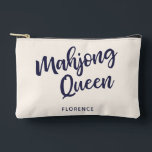 Mahjong Queen Personalized Name Funny Humor Accessory Pouch<br><div class="desc">Show off your love for Mahjong with this fun and humorous accessory pouch featuring the phrase "Mahjong Queen" and your personalized name. Perfect for storing essentials like makeup, game pieces, or travel items, this pouch adds a playful touch to your collection. It makes a unique and fun gift for Mahjong...</div>
