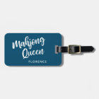 Mahjong Queen Personalized Name | Teal Blue