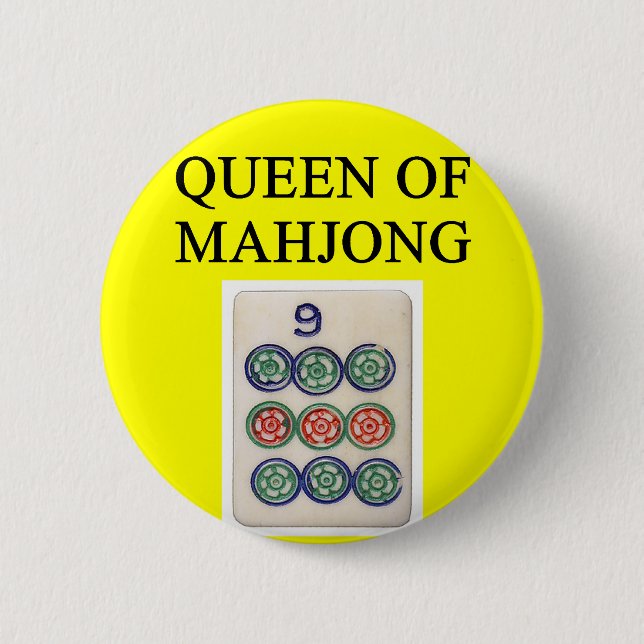 MAHJONG queen Pinback Button (Front)