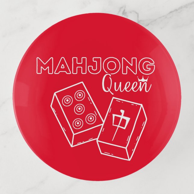 Mahjong Queen Trinket Tray (Front)