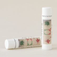 Mahjong - red, green and white dragons. Lip balm.
