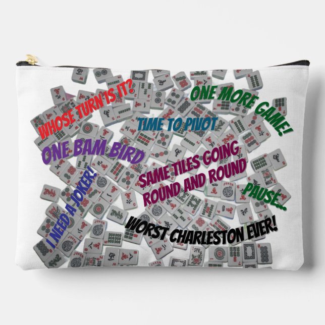 Mahjong Sayings Tiles Pouch Bag (Front)