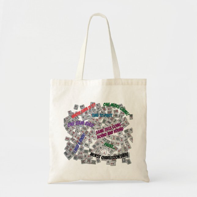Mahjong Sayings Tote Bag (Front)
