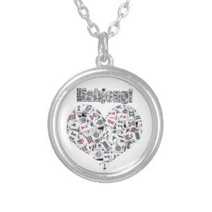 Mahjong Silver Plated Necklace