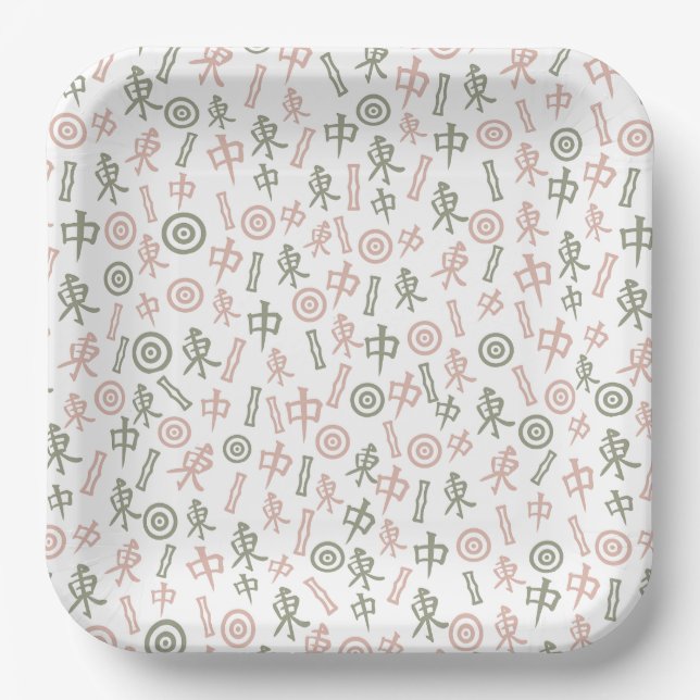 Mahjong Symbols  Paper Plates (Front)