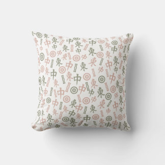 Mahjong Symbols Throw Pillow