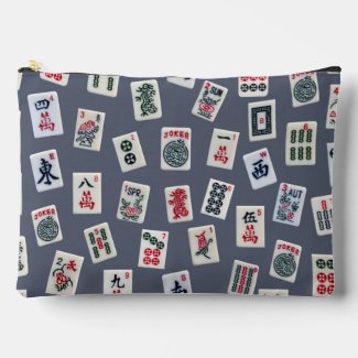 Mahjong symbols tiles on dark blue