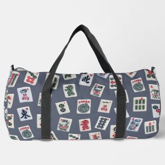 Mahjong symbols tiles on dark blue