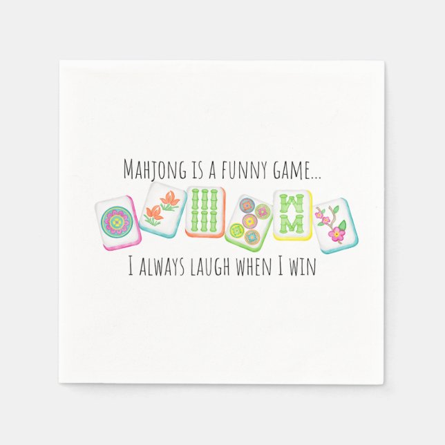 Mahjong-Themed Paper Napkin (Front)