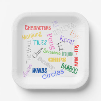 Mahjong Themed Paper Plates 7"