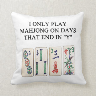 mahjong throw pillow