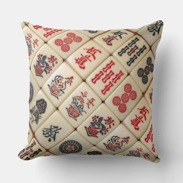 Mahjong Throw Pillow (Front)