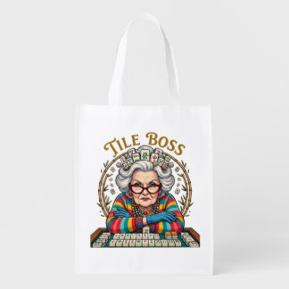 Mahjong Tile Boss Grocery Bag