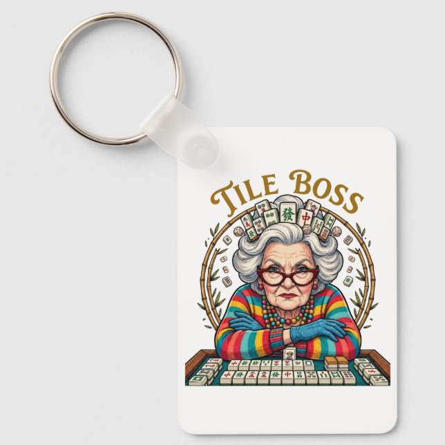 Mahjong Tile Boss Keychain (Front)
