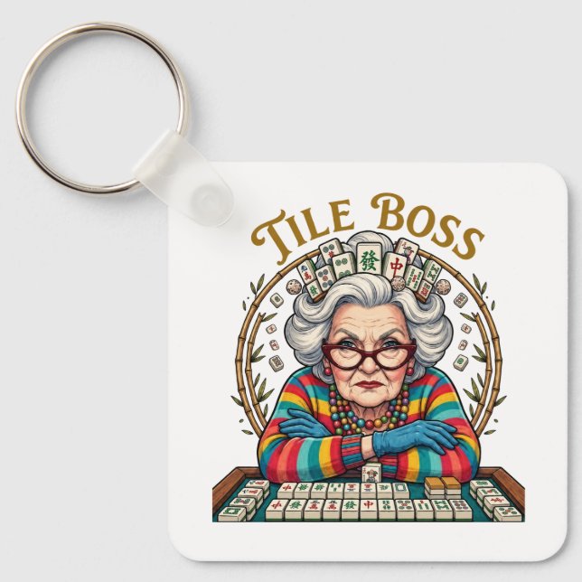 Mahjong Tile Boss Keychain (Front)
