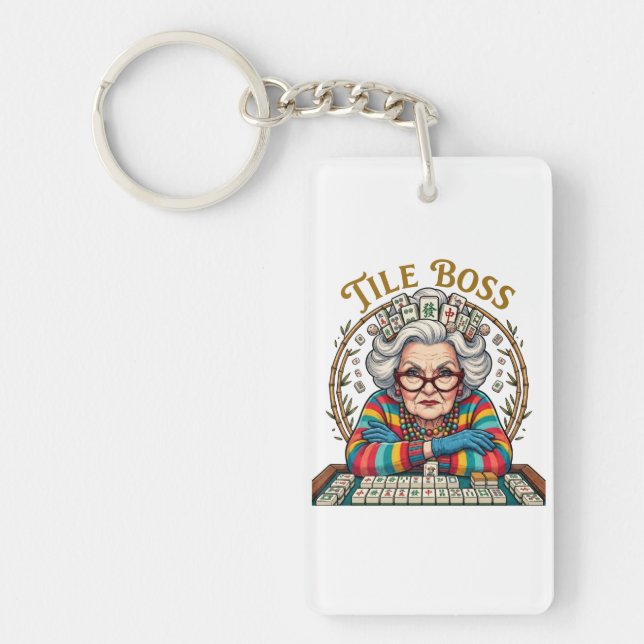 Mahjong Tile Boss Keychain (Front)