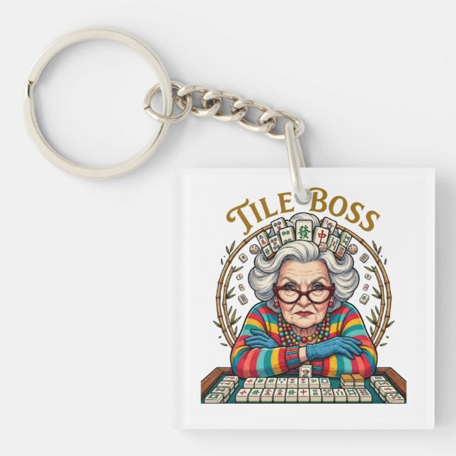 Mahjong Tile Boss Keychain (Front)