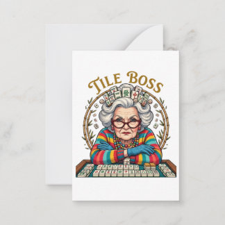 Mahjong Tile Boss Note Card