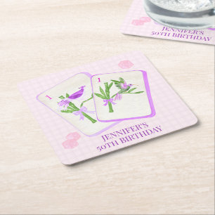 Mahjong Tile Napkins for Mahjong Party Decor Square Paper Coaster