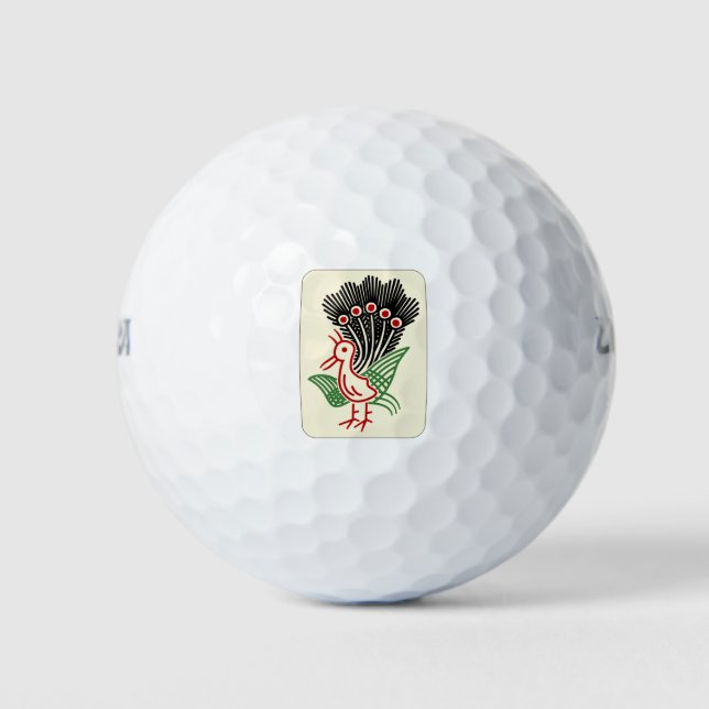 Mahjong Tile One Bamboo Golf Balls (Front)