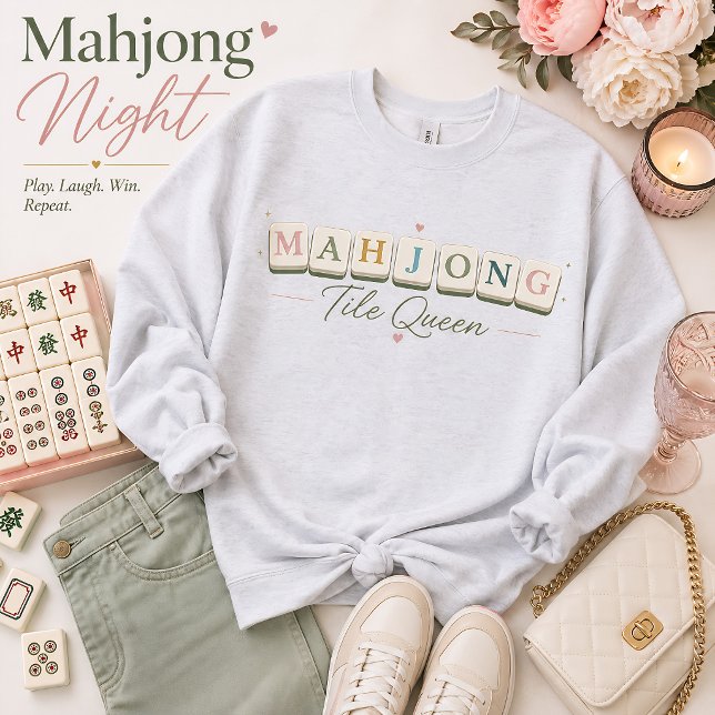 Mahjong Tile Queen Cute  Sweatshirt (Creator Uploaded)
