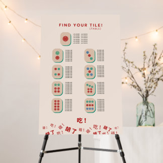 Mahjong Tile Seating Chart Foam Board