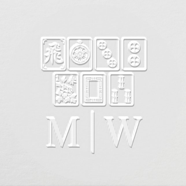 Mahjong Tiles #1 Wedding Couple Initials Embosser (Design)