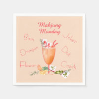 Mahjong Tiles and Cocktail Paper Napkin