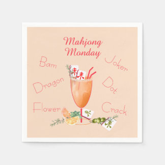 Mahjong Tiles and Cocktail Paper Napkin