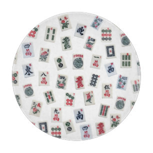 MahJong tiles and symbols patterns Cutting Board