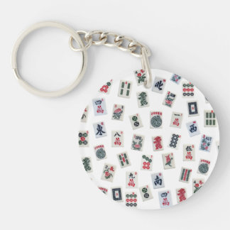 MahJong tiles and symbols patterns Keychain