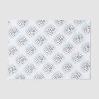 Mahjong Tiles Blue Tissue Paper
