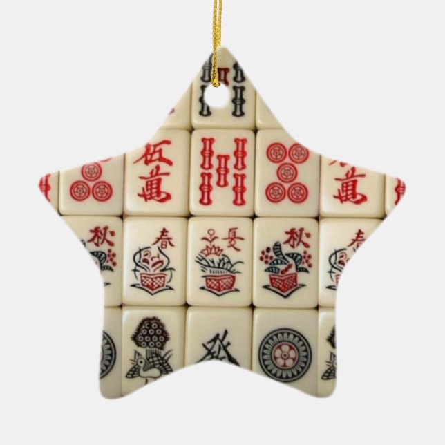 Mahjong tiles ceramic ornament (Front)