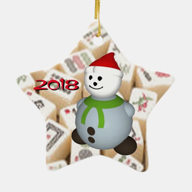 Mahjong tiles ceramic ornament (Back)