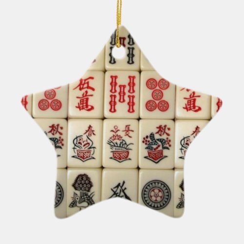 Mahjong tiles ceramic ornament