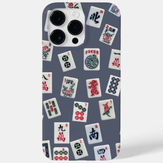 MahJong tiles design on dark blue